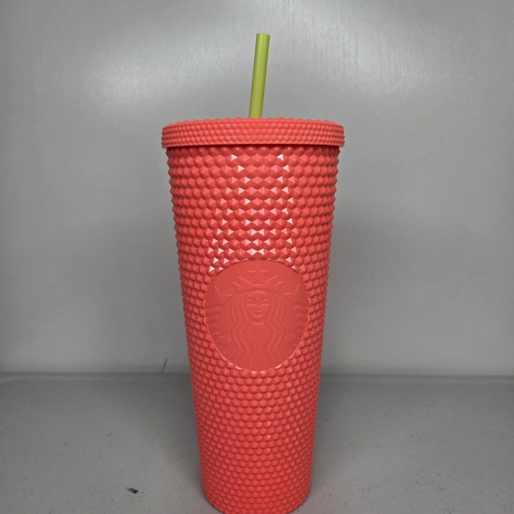 Starbucks Summer Dragonfruit Salmon Pink Studded 2022 Venti Cold Cup Tumbler NEW